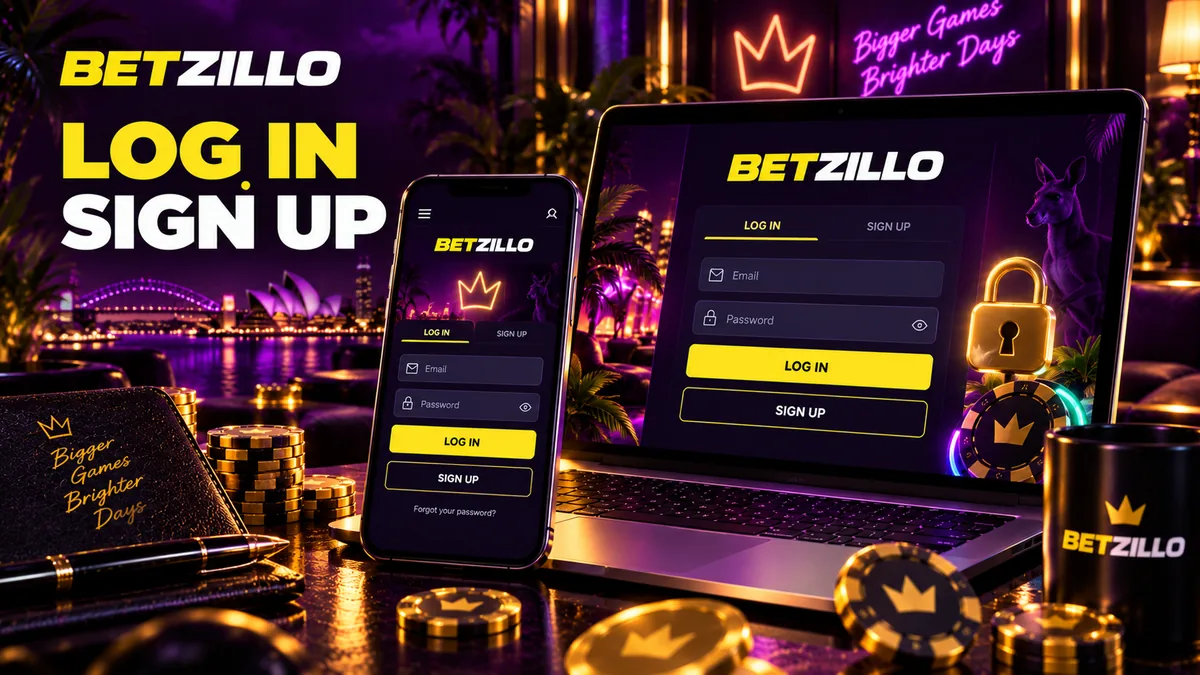 Betzillo login and sign-up form with email and password fields